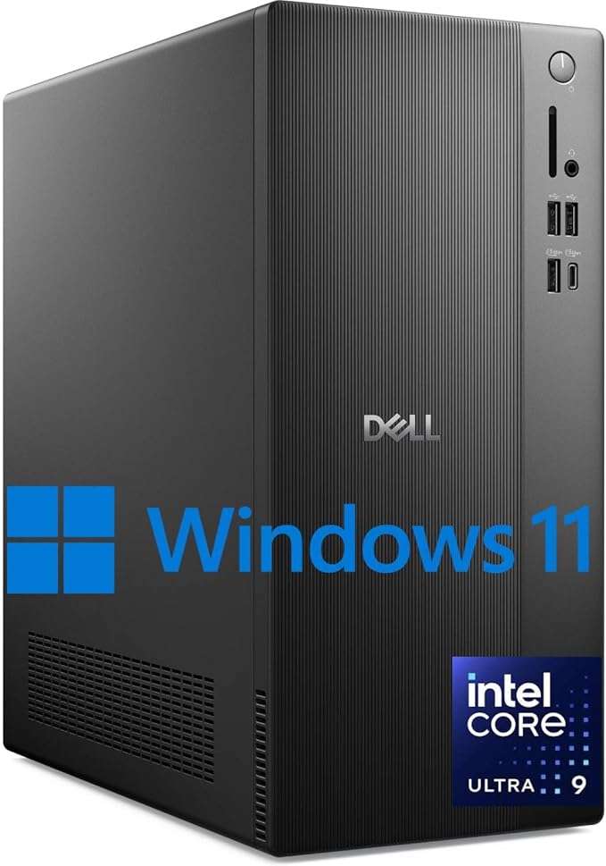 Dell 2025 ECT1250 Business Desktop - Intel Ultra 9-285K, (24 Core Processor 24 Threads), 32GB DDR5 Memory, 1TB PCIe SSD, Ultra-Quiet Design, Dual 4K Monitor Support, Keyboard and Mouse, Windows 11