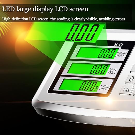 660LB Industrial Platform Scale with Removable Guardrail LB/KG Weight Computing Digital Scale Floor Platform Scale Perfect for Postal Luggage Shipping Mailing Weighing