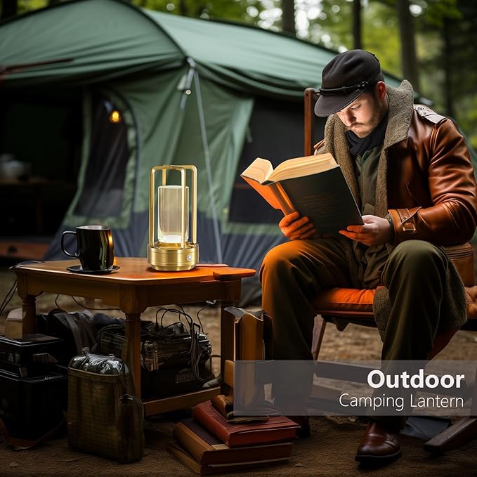 Crystal Table Lamp for Indoor and Outdoor, Rechargeable Cordless Lamp, 3-Colour 4000mAh Dimming Battery Powered Small Desk Lamp, Restaurant/Bedroom/Bar/Coffee Shop/Camping Light/nightlight-Gold