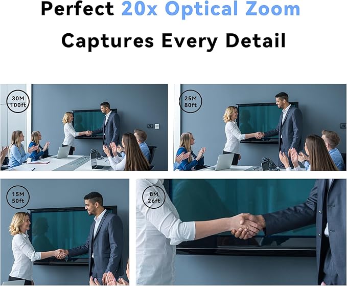 Tenveo VLoop PTZ Camera with 20X Optical Zoom Wide View Angle USB3.0/HDMI Works with Zoom Skype Teams FHD 1080P for Video Conference Red Dot Design Winner (VL20H)