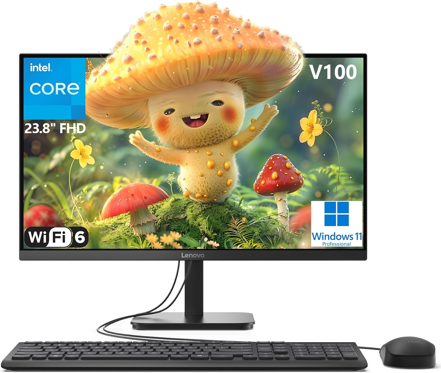 Lenovo 24" All-in-One Desktop Computer for Home Office, Intel 4-Core Processor (Beat i3-1110G4), FHD Display, 16GB DDR4 RAM, 512GB PCIe SSD, WiFi 6, Bluetooth, Business AIO, Windows 11 Pro, Vent-Hear