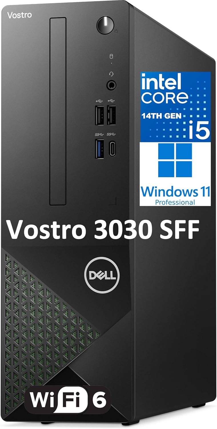 Dell Small Desktop Computer for Home & Business - 3030s SFF Desktop PC, Intel Core i5-14400 (Beat i7-13620H), 16GB DDR5 RAM, 1TB PCIe SSD, WiFi 6, Bluetooth, KB and Mouse, Windows 11 Pro