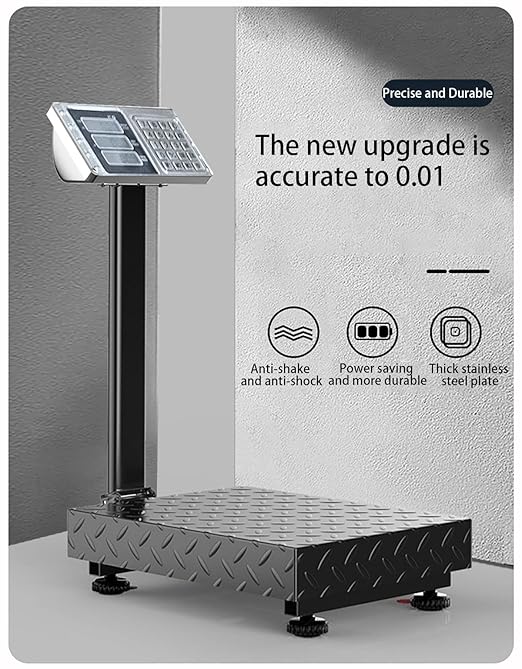 660 lb Industrial Platform Scale Weight Shipping Scale 0.1 LB Accuracy Postal Scale for Packages Luggage Weighing with Price Computing Counting Kg/LB Switching LCD Display
