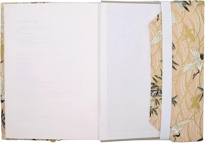 BLBMH Book Covers for Paperbacks Fit for 5.5x8.5 inch Book Bible Adjustable Book Sleeve Cover for Women Over 15 Soft Cloth Protector for Bible Novels - Crane Beige