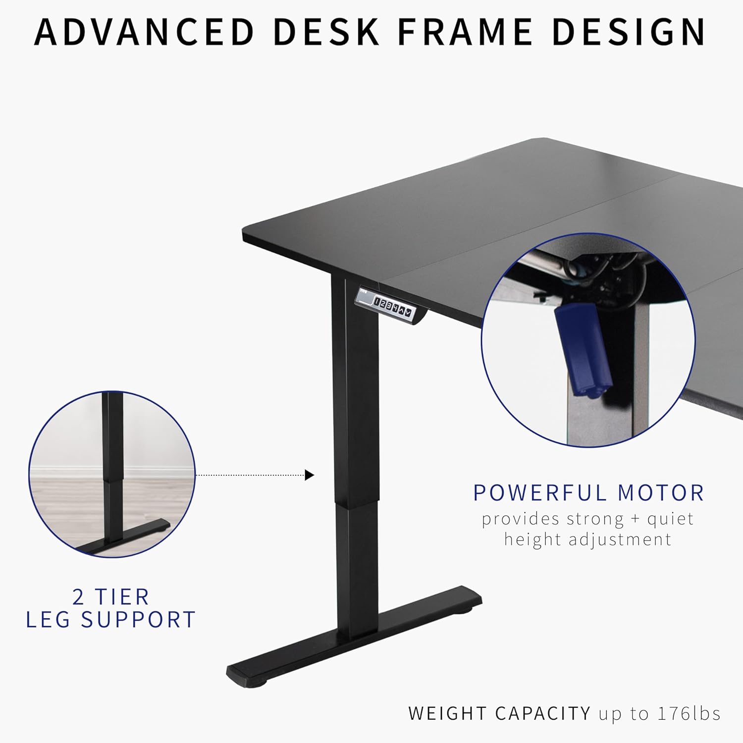 VIVO Electric 71 x 36 in Standing Desk, Memory Height Adjustment, 1B Series, Black Top Gray Frame, DESK-KIT-1G7B-36