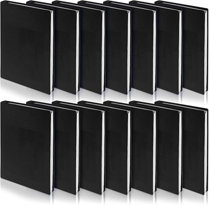 Sherr 14 Pack Stretchable Book Covers Reusable Jumbo Bookcloth 9" x 11" Durable Washable Back to School Book Cover Protector for Most Hardcover Books Textbooks(Black,Classic)