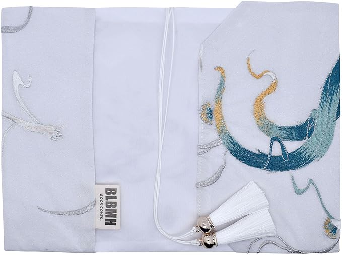 BLBMH Book Covers for Paperbacks Book Cover for Privacy Fit for 5.5x8.5 inch Adjustable Book Sleeve Cover for Diary Books Fabric Softcover Protector for Notebook - Kitsune 8.5in