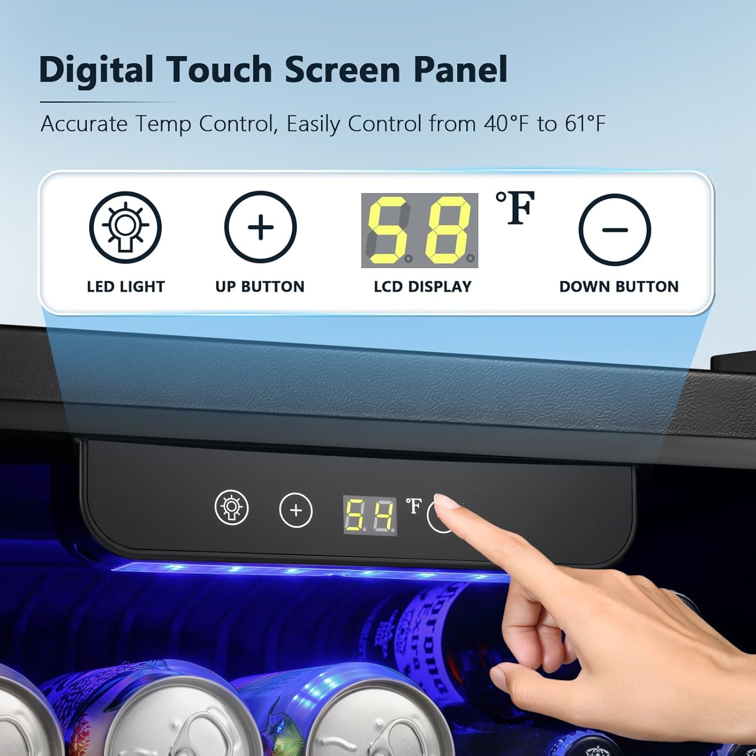 Antarctic Star Mini Fridge Cooler - 12 Bottle 48 Can Beverage Refrigerator Glass Door for Drinks or Beer Wine –Small Drink Dispenser for Home, Office, Electronic Knob Control,1.3Cu.Ft