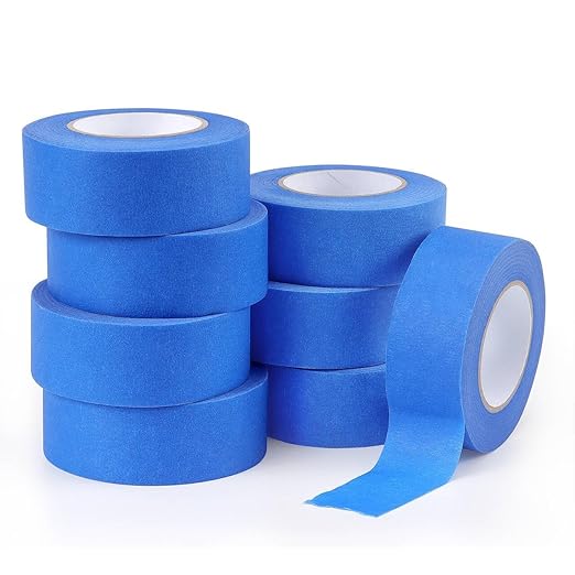Blue Masking Tape 1 Inch X 20 Yards, 8 Rolls, 160 Yards in Total, Masking Tape for DIY Artist Craft Arts, Decoration, Drafting