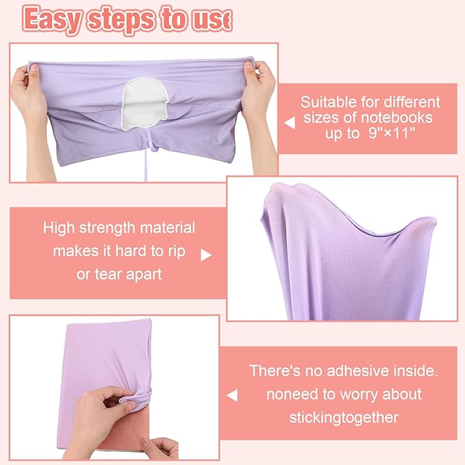 PerKoop 12 Pcs Jumbo Book Covers Stretchable Fabric School Book Protector Reusable Washable Cover Protector for Most Hardcover Textbooks(Bright Colors,6 x 9 Inch)