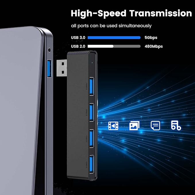 Networking Hub 2Pack, Fidioto 4 Port USB Adapter(1 * 3.0 Hub, 3 * 2.0 Hub), USB Hub for Laptop, iMac Pro, MacBook Air, Mac Mini/Pro, Surface Pro, Notebook PC, USB Flash Drives and Mobile HDD Etc.