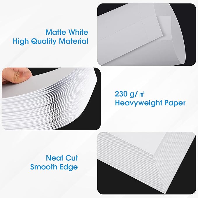 MaxGear Business Card Printable Business Card, Compatible with Laser & Inkjet Printer, Double-Sided Printing, Heavyweight, Matte White Paper, Smooth Edge, 10 Cards/Sheet, 2000 Cards, 3.5" x 2"(8871