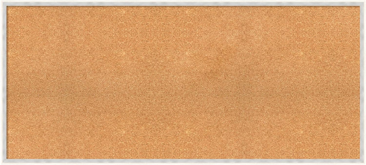 Amanti Art Natural Cork Board for Wall, 23x51 Vision Board with White Frame, Oversize Corkboard Office Decor for Home Organization, Modern Corkboard Pinboard to Display Items for Home Organization in