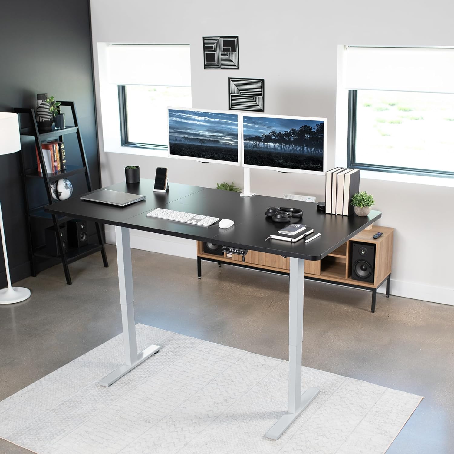 VIVO Electric 71 x 36 in Standing Desk, Memory Height Adjustment, 1B Series, Black Top Gray Frame, DESK-KIT-1G7B-36