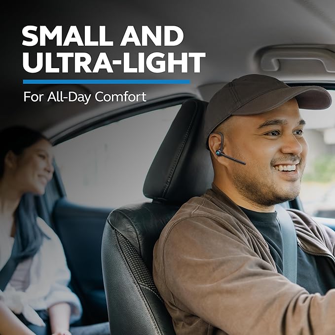 BlueParrott M300-XT SE Mono Bluetooth Wireless Headphones 80% Noise Canceling Earpiece Headset for Mobile Workers & Delivery Drivers, Compact Design with IP54-Rated Protection, 14 hrs Talk Time, Black