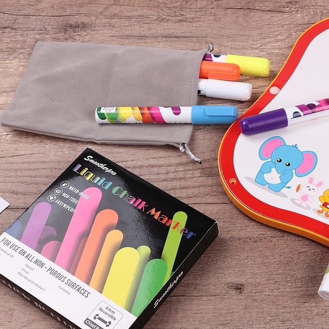SMOOTHERPRO Liquid Chalk Marker Set 8 Colors 6mm Hightlight Blackboard Colorful Markers for Store Promotion, Menu Board, Art Decoration, Advertisement, Chalkboard (Multicolor)