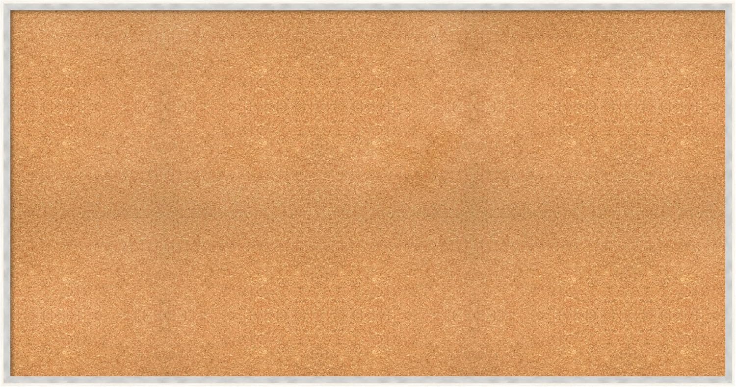 Amanti Art Natural Cork Board for Wall, 31x59 Vision Board with White Frame, Oversize Corkboard Office Decor for Home Organization, Modern Corkboard Pinboard to Display Items for Home Organization in