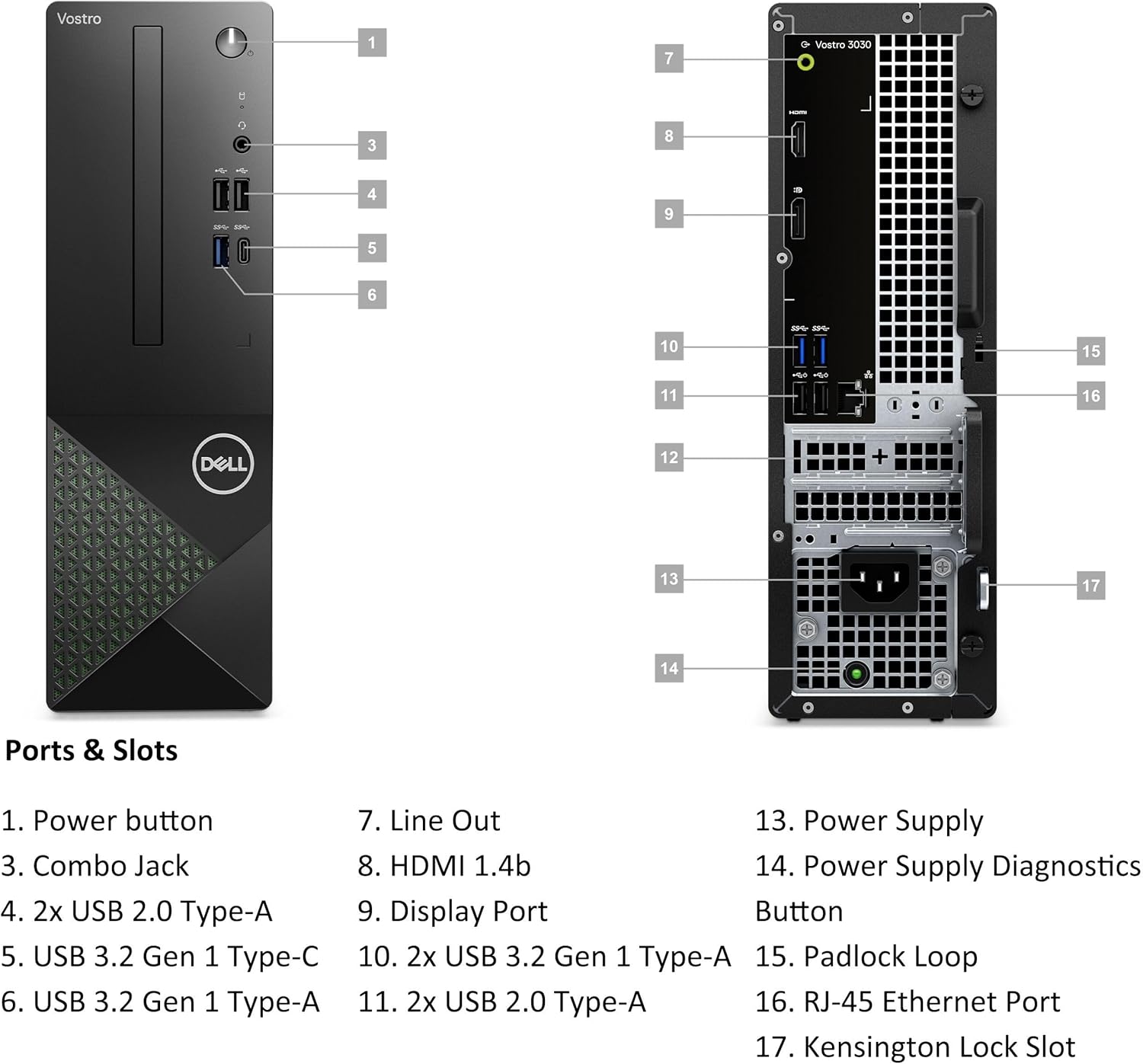 Dell Small Desktop Computer for Home & Business - 3030s SFF Desktop PC, Intel Core i5-14400 (Beat i7-13620H), 16GB DDR5 RAM, 1TB PCIe SSD, WiFi 6, Bluetooth, KB and Mouse, Windows 11 Pro