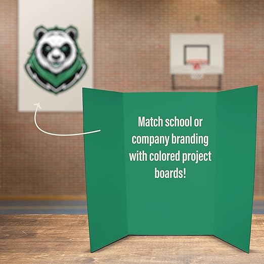 Flipside Products 36” x 48” Foam Project Boards for Presentations, Science Fair, School Projects, Event Displays and Trifold Picture Board - Green - 3 Pack