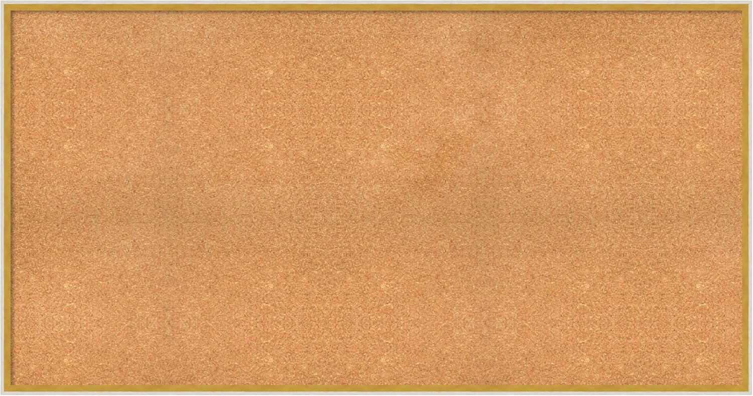 Amanti Art Natural Cork Board for Wall, 31x59 Vision Board with White Frame, Oversize Corkboard Office Decor for Home Organization, Modern Corkboard Pinboard to Display Items for Home Organization in