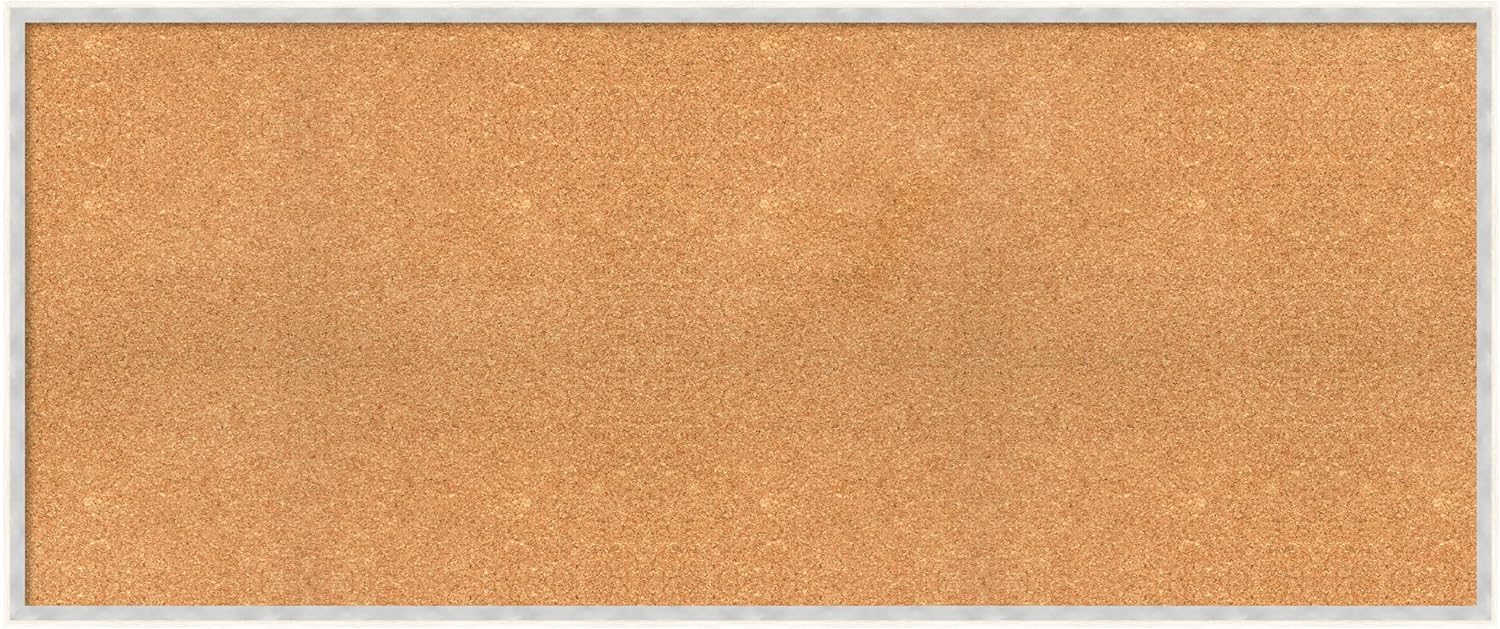 Amanti Art Natural Cork Board for Wall, 23x55 Vision Board with White Frame, Oversize Corkboard Office Decor for Home Organization, Modern Corkboard Pinboard to Display Items for Home Organization in