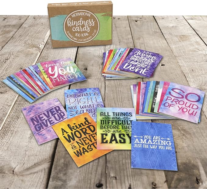 Motivational Cards: 100 Inspirational, Kindness, Motivational and Quote Cards. Business Card Size - 2.5x3.5 inches (Watercolor - Pack of 100)