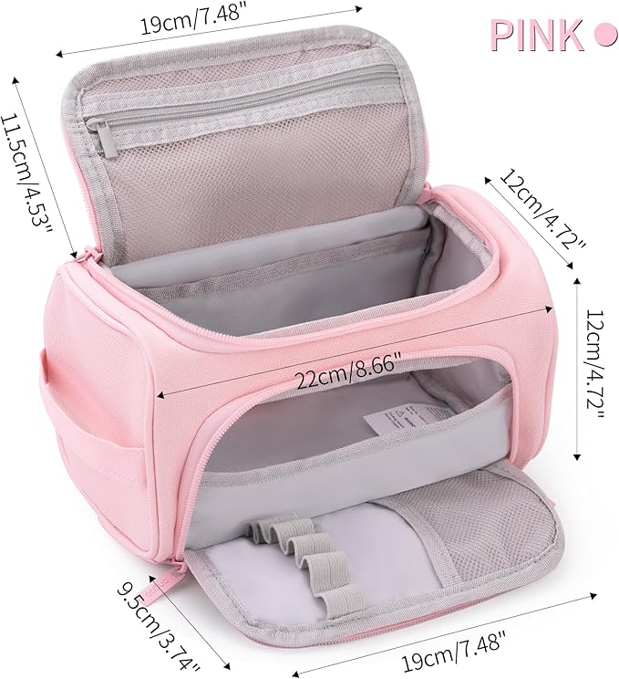 HVOMO Big Capacity Pencil Case High Large Storage Pouch Marker Pen Case Travel Simple Stationery Bag School College Office Organizer for Teens Girls Adults Student(Pink)