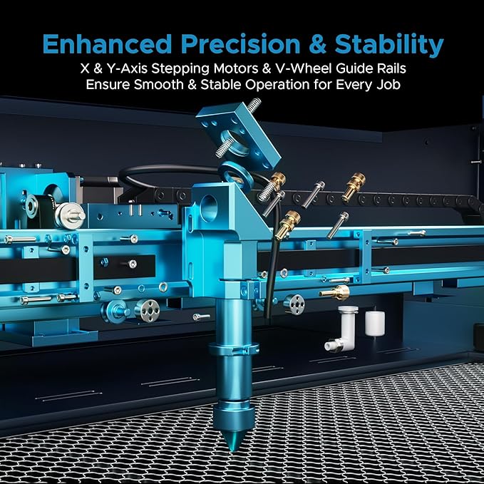 OMTech 60W CO2 Laser Engraver, 28"x20" Laser Engraving Machine with Autofocus 2 Way Pass-Throughs Built-in Air Assist, Commercial Laser Cutting Etching Machine for Wood Glass Acrylic Leather More