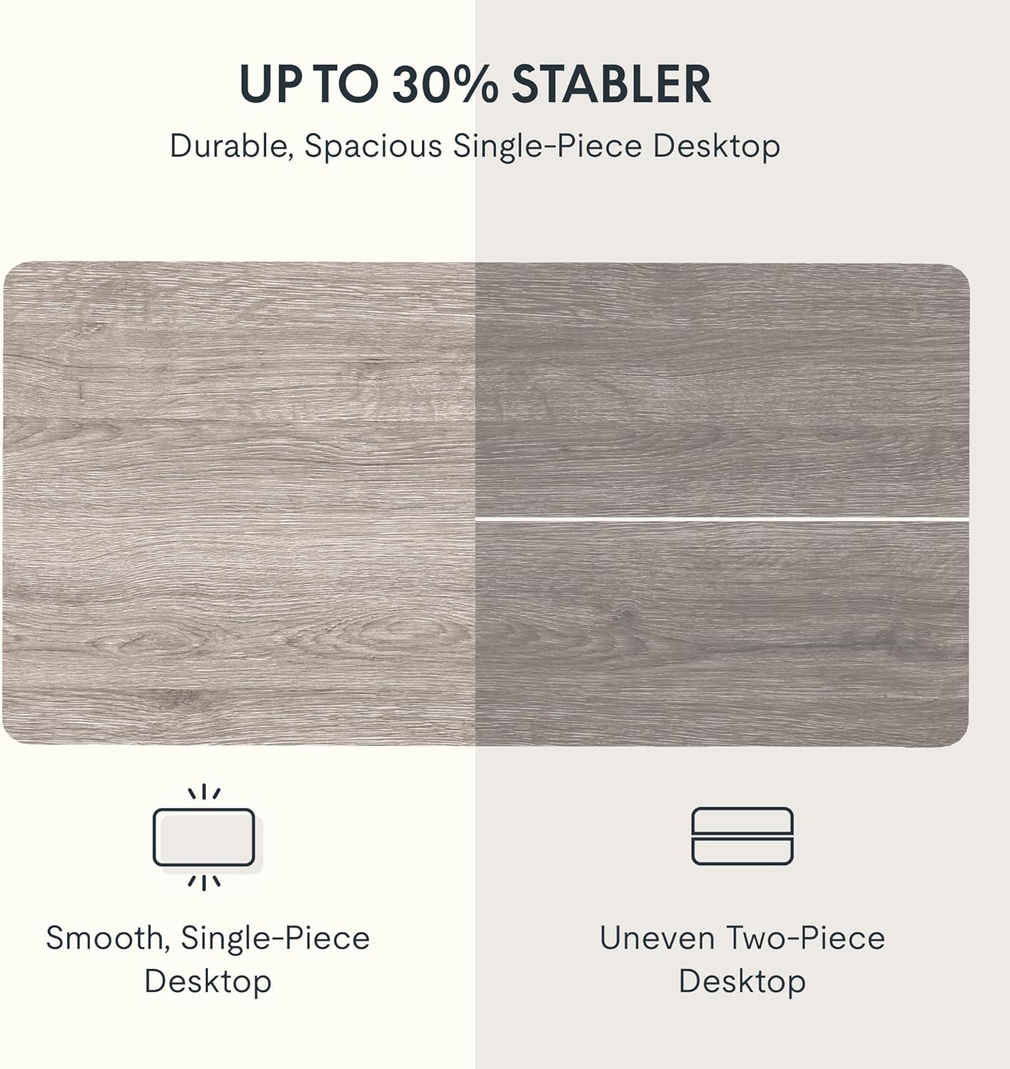 FLEXISPOT EN1 Whole-Piece Standing Desk 48 x 30 Inches Height Adjustable Electric Desk Sit Stand Desk Home Office Desks (Black Frame + Gray Wood Grain Top, 2 Packages)