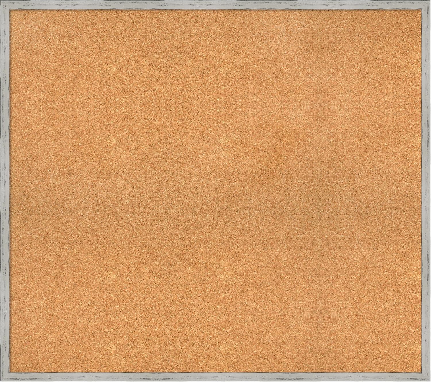 Amanti Art Natural Cork Board for Wall, 31x35 Vision Board with White Frame, Large Corkboard Office Decor for Home Organization, Cottage Corkboard Pinboard to Display Items for Home Organization in