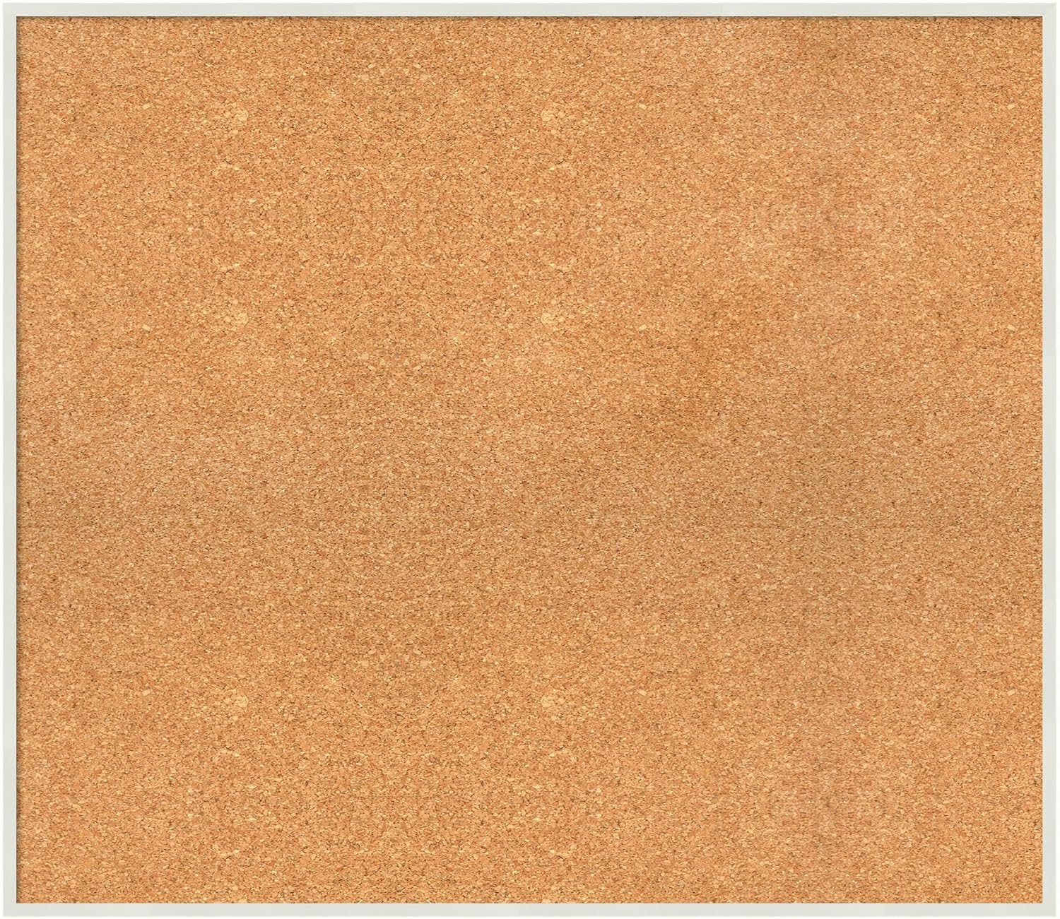 Amanti Art Natural Cork Board for Wall, 27x31 Vision Board with White Frame, Large Corkboard Office Decor for Home Organization, Modern Corkboard Pinboard to Display Items for Home Organization in