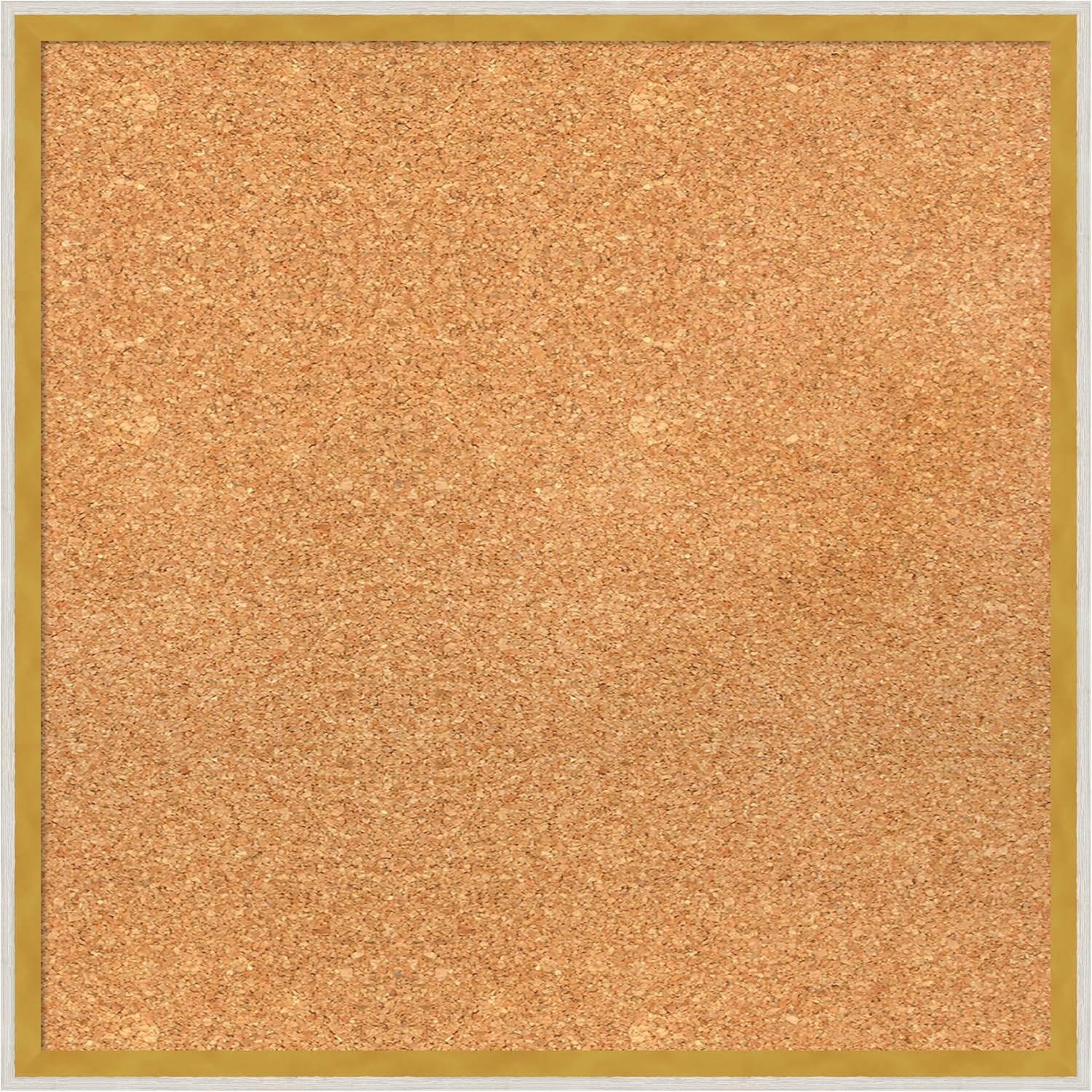 Amanti Art Natural Cork Board for Wall, 21x21 Vision Board with White Frame, Medium Corkboard Office Decor for Home Organization, Modern Corkboard Pinboard to Display Items for Home Organization in