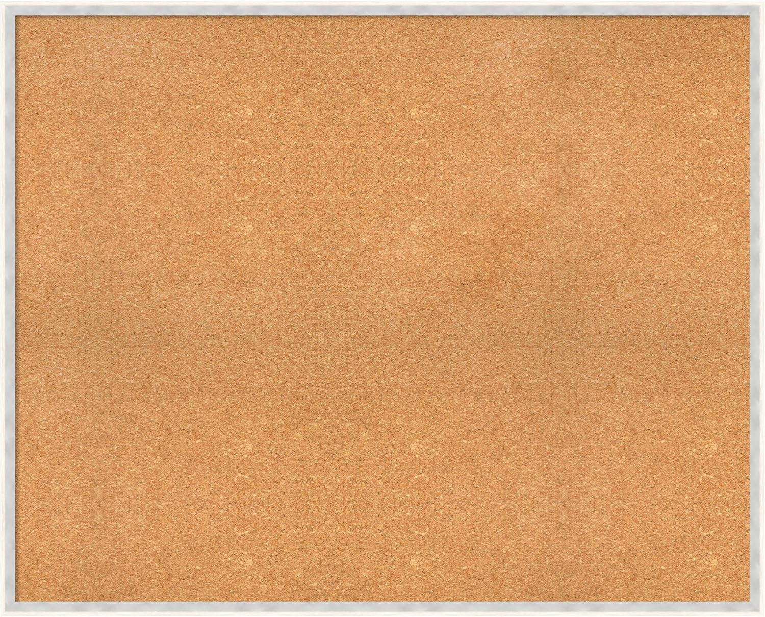 Amanti Art Natural Cork Board for Wall, 33x41 Vision Board with White Frame, X-Large Corkboard Office Decor for Home Organization, Modern Corkboard Pinboard to Display Items for Home Organization in