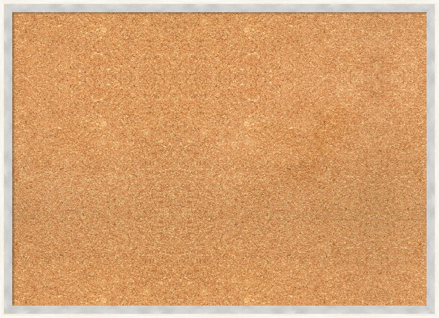 Amanti Art Natural Cork Board for Wall, 21x29 Vision Board with White Frame, Medium Corkboard Office Decor for Home Organization, Modern Corkboard Pinboard to Display Items for Home Organization in