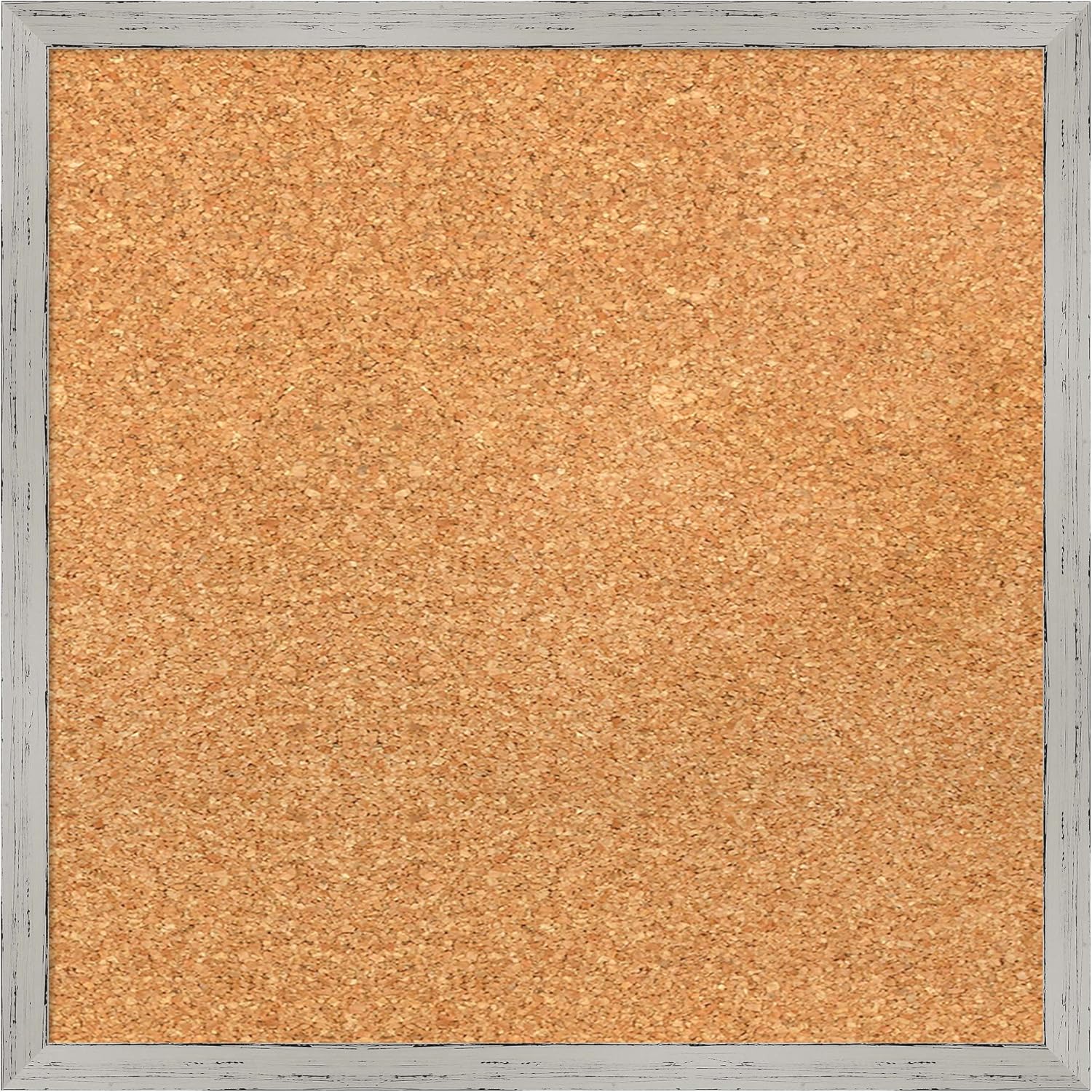 Amanti Art Natural Cork Board for Wall, 17x17 Vision Board with White Frame, Small Corkboard Office Decor for Home Organization, Cottage Corkboard Pinboard to Display Items for Home Organization in