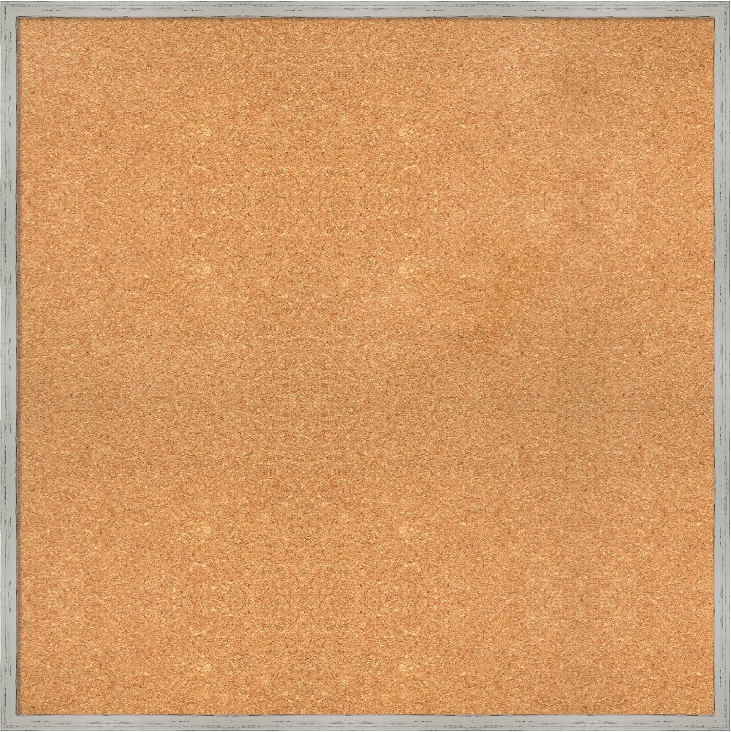 Amanti Art Natural Cork Board for Wall, 33x33 Vision Board with White Frame, Large Corkboard Office Decor for Home Organization, Cottage Corkboard Pinboard to Display Items for Home Organization in