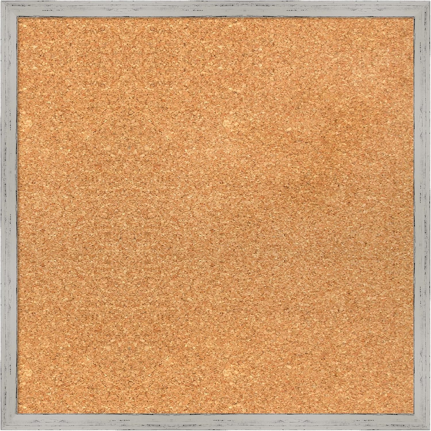 Amanti Art Natural Cork Board for Wall, 19x19 Vision Board with White Frame, Small Corkboard Office Decor for Home Organization, Cottage Corkboard Pinboard to Display Items for Home Organization in