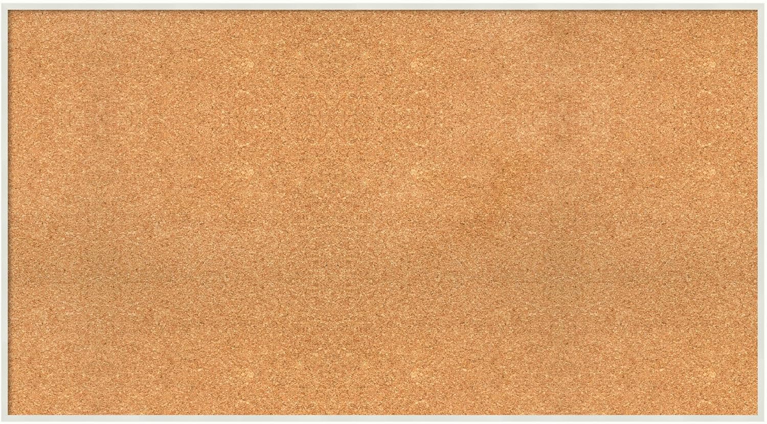 Amanti Art Natural Cork Board for Wall, 25x45 Vision Board with White Frame, Oversize Corkboard Office Decor for Home Organization, Modern Corkboard Pinboard to Display Items for Home Organization in