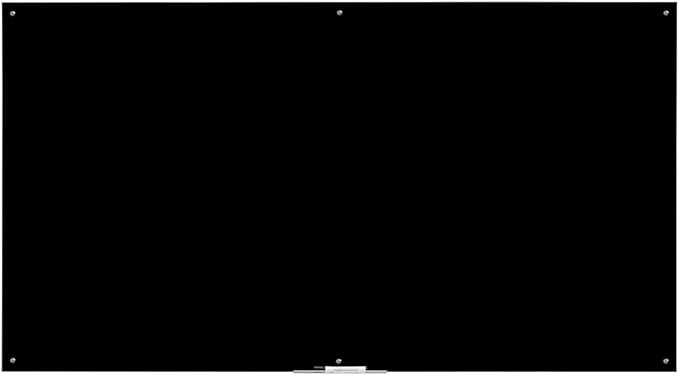 72" x 40" Black Glass Whiteboard | Frameless Magnetic Dry Erase Board with Marker Tray | Premium Frosted Glass Surface - Wall Mounted for Office, Conference Room & Home