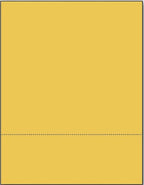 Limited Papers (TM) 8.5x11 Perforated Paper, 20/50 Pound, 75 GSM, Variety of Perforation Sizes and Colors, for Forms, Tickets, Postcards, Business Cards. (Gold, 2 up – 3.5” from bottom)
