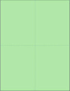 Limited Papers (TM) 8.5x11 Perforated Paper, 20/50 Pound, 75 GSM, Variety of Perforation Sizes and Colors, for Forms, Tickets, Postcards, Business Cards. (Green, 4 up – 1 Hor. & 1 Ver.)