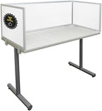OBEX Polycarbonate Office Desk Mounted Privacy Screen Adjustable Table Top Panel Divider, Universal Aluminum Bracket-USA Made, 24" x 66, White