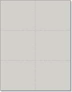 Limited Papers (TM) 8.5x11 Perforated Paper, 20/50 Pound, 75 GSM, Variety of Perforation Sizes and Colors, for Forms, Tickets, Postcards, Business Cards. (Grey, 6 up)