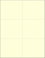 Limited Papers (TM) 8.5x11 Perforated Paper, 20 Pound 75 GSM, Variety of Perforation Sizes and Colors, for Forms, Tickets, Postcards, Business Cards. (Ivory, 6 up)