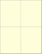 Limited Papers (TM) 8.5x11 Perforated Paper, 20/50 Pound, 75 GSM, Variety of Perforation Sizes and Colors, for Forms, Tickets, Postcards, Business Cards. (Ivory, 4 up – 1 Hor. & 1 Ver.)