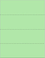 Limited Papers (TM) 8.5x11 Perforated Paper, 20/50 Pound, 75 GSM, Variety of Perforation Sizes and Colors, for Forms, Tickets, Postcards, Business Cards. (Green, 4 up - horizontal every 2.75")