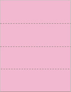 Limited Papers (TM) 8.5x11 Perforated Paper, 20/50 Pound, 75 GSM, Variety of Perforation Sizes and Colors, for Forms, Tickets, Postcards, Business Cards. (Pink, 4 up - horizontal every 2.75")
