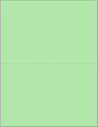 Limited Papers (TM) 8.5x11 Perforated Paper, 20/50 Pound, 75 GSM, Variety of Perforation Sizes and Colors, for Forms, Tickets, Postcards, Business Cards. (Green, 2 up - horizontal 5.5”)