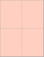 Limited Papers (TM) 8.5x11 Perforated Paper, 20/50 Pound, 75 GSM, Variety of Perforation Sizes and Colors, for Forms, Tickets, Postcards, Business Cards. (Peach, 4 up – 1 Hor. & 1 Ver.)
