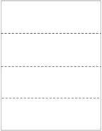 Limited Papers (TM) 8.5x11 Perforated Paper, 20/50 Pound, 75 GSM, Variety of Perforation Sizes and Colors, for Forms, Tickets, Postcards, Business Cards. (White, 4 up - horizontal every 2.75")